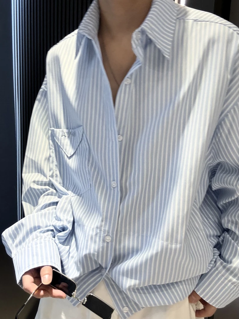 （现）尚锋男装1606夏季新款时尚轻奢精致百搭翻领条纹防晒长袖衬衫