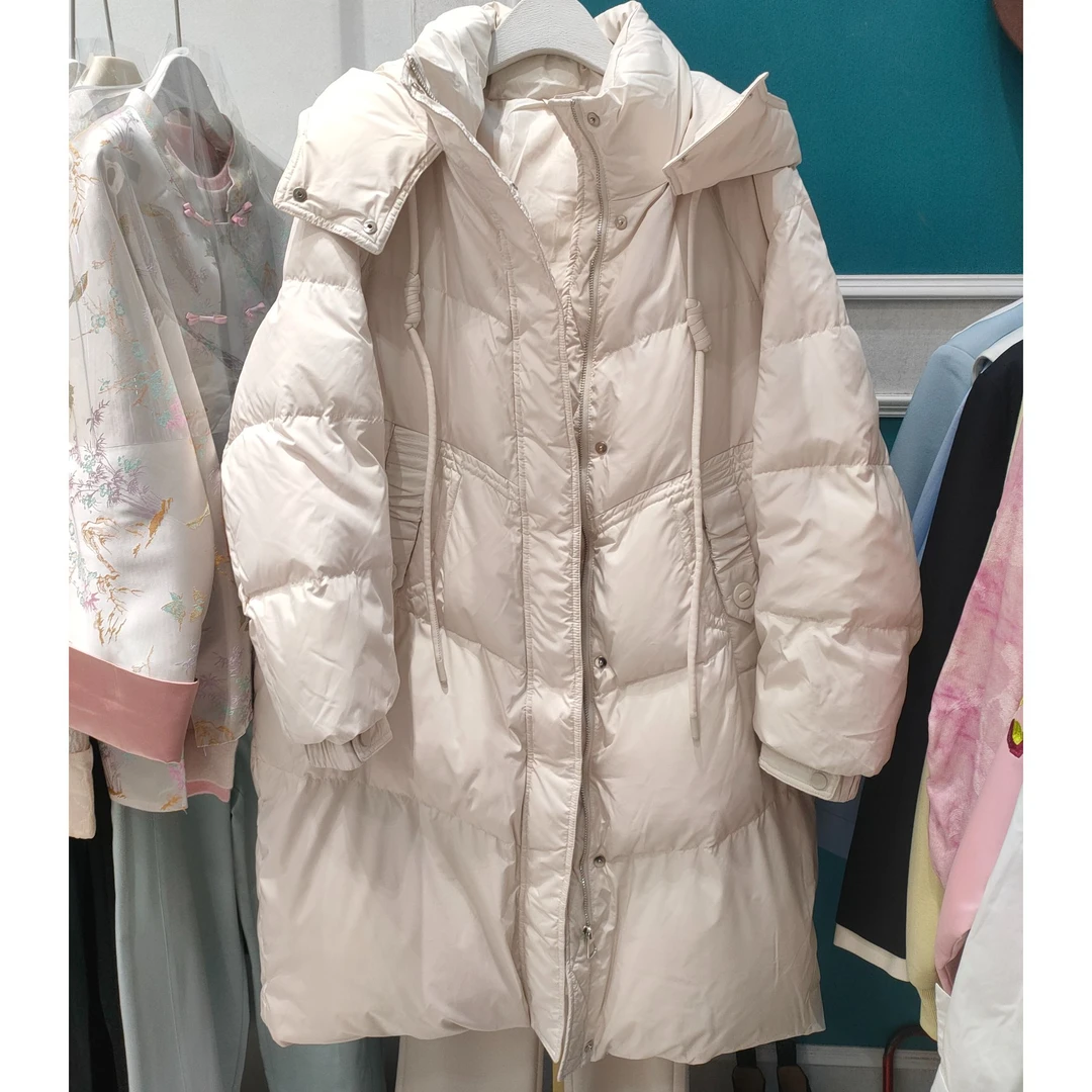 秋冬长款连帽百搭显瘦棉服时尚