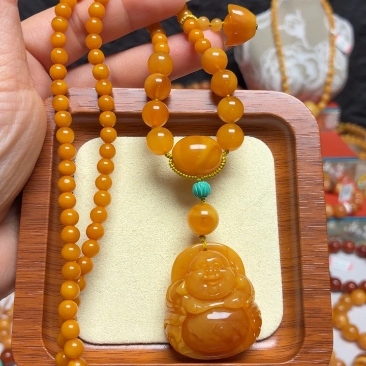 蜜蜡未镶嵌颈饰项链