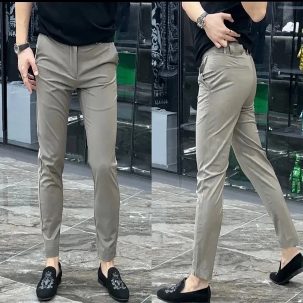 薄款夏季休闲裤百搭男士男款修身时尚休闲九分裤