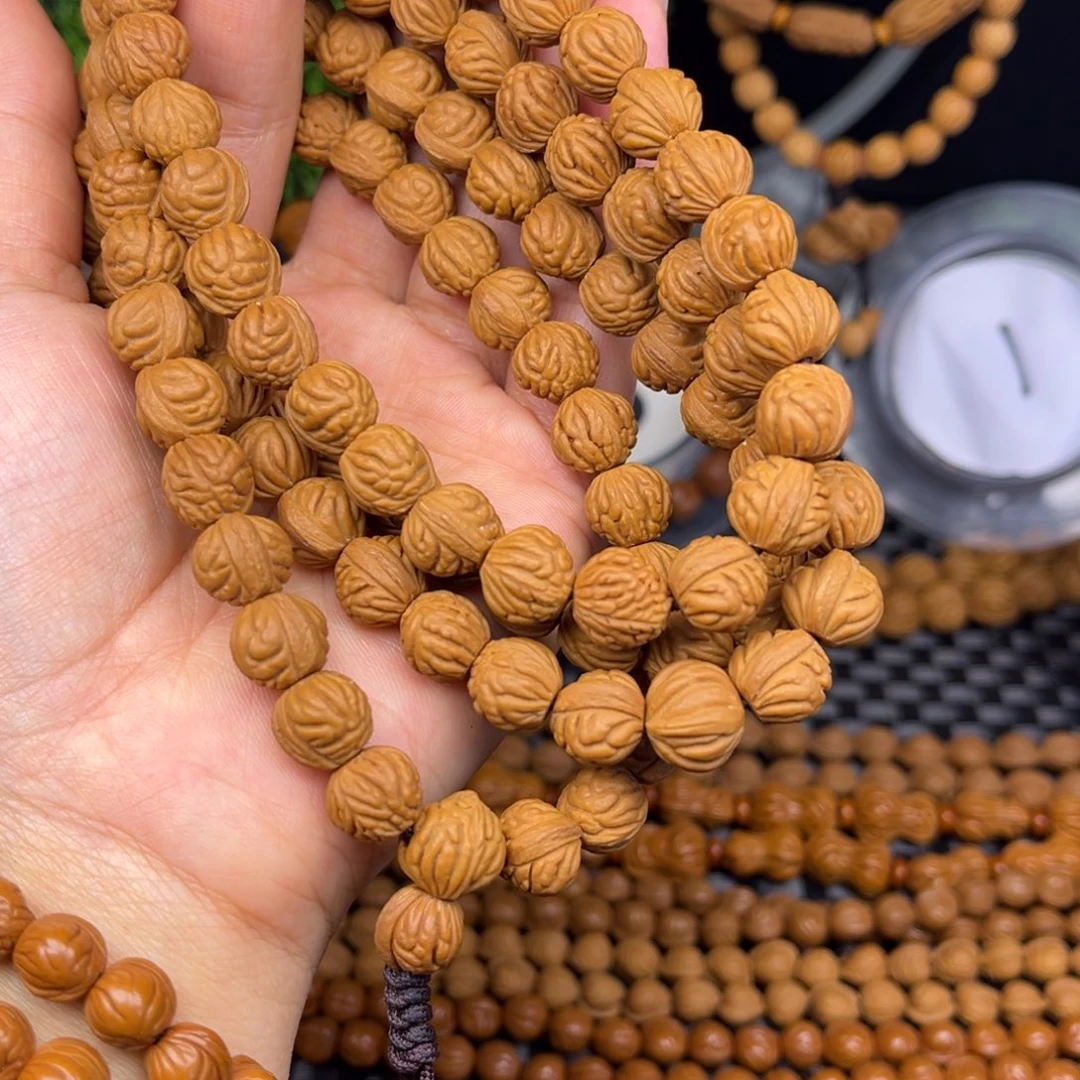 轻***山文玩核桃手串小金豆108颗脖挂