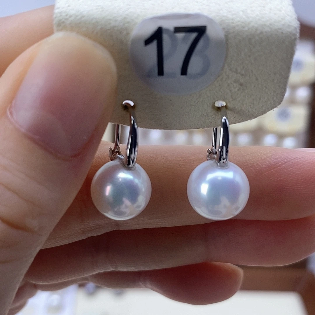 银S925镶嵌耳饰淡水珍珠