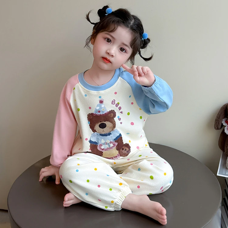 儿童睡衣女童春秋卡通纯棉新款长袖小女孩宝宝洋气秋冬家居服套装