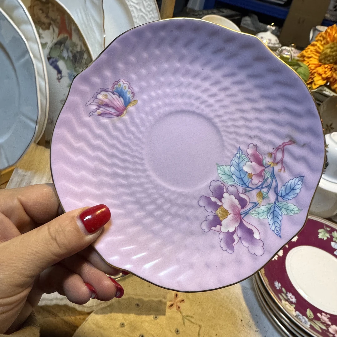 外贸尾单陶瓷餐具微瑕碟子两个