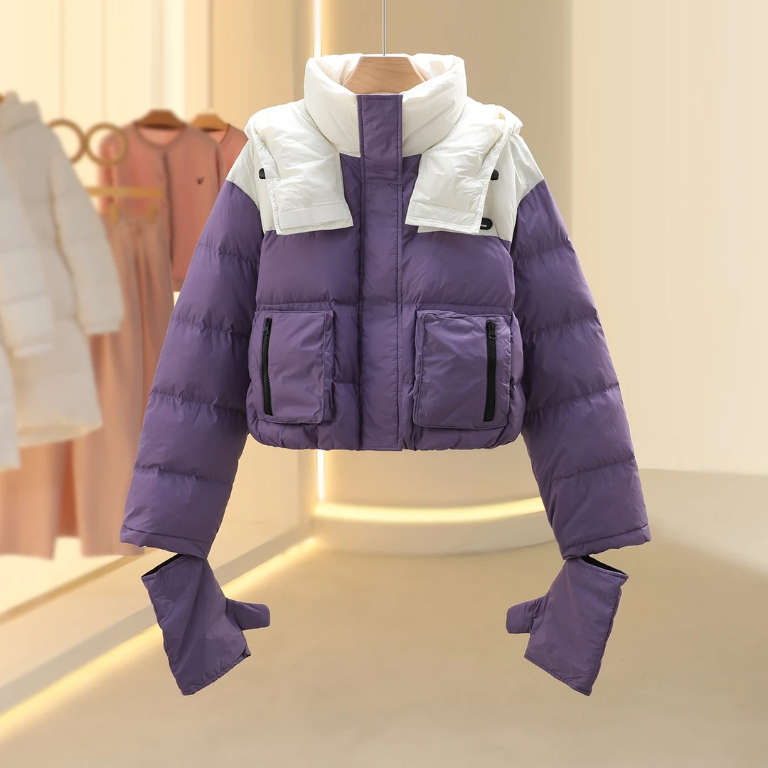 【片】撞色保暖洋气设计感2025冬季新款撤柜女装