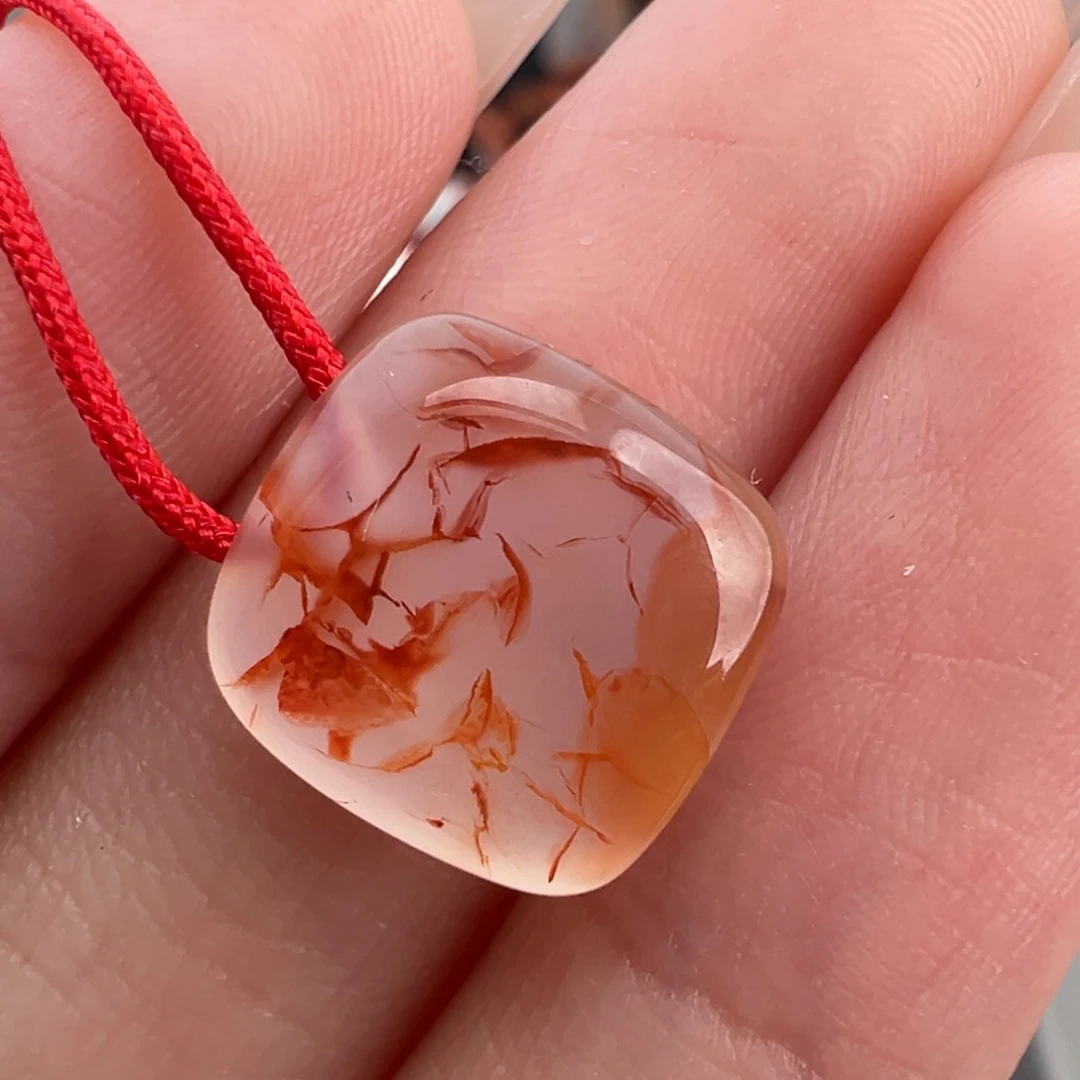 南红玛瑙未镶嵌颈饰水草花戒面