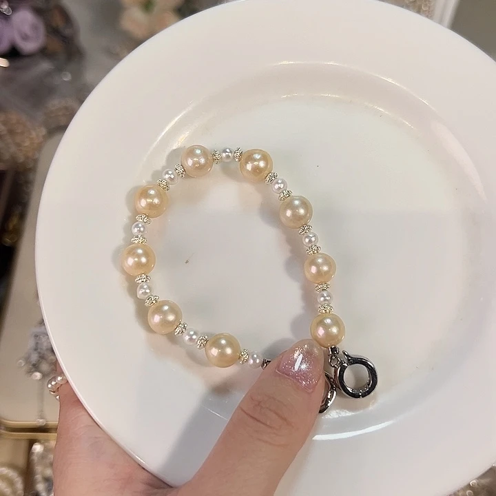 银S925镶嵌淡水珍珠时尚设计款天然淡水珍珠