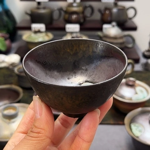 欢***二茶盏景德柴烧茶具-纯手工茶具