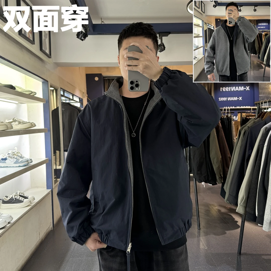 KP-X立领双面穿夹克秋冬防风保暖松弛感高级Row风休闲宽松男外套
