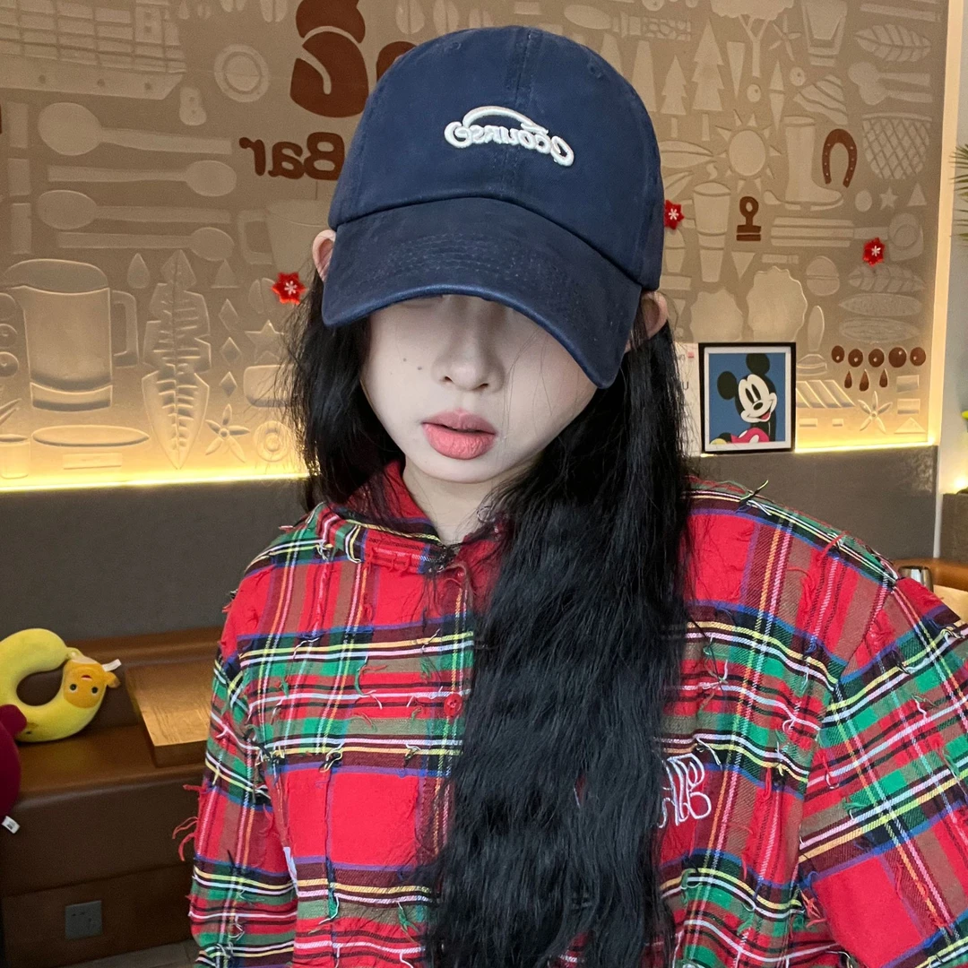 棒球帽春夏ins刺绣字母帽子四季款美式复古鸭舌帽帽子女百搭休闲