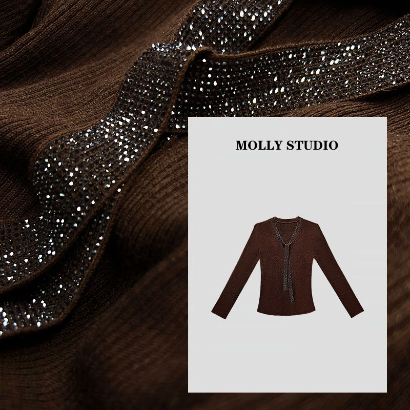 【着装亮点】Molly 优雅轻奢时尚气质简约百搭显瘦 上衣 M2025728