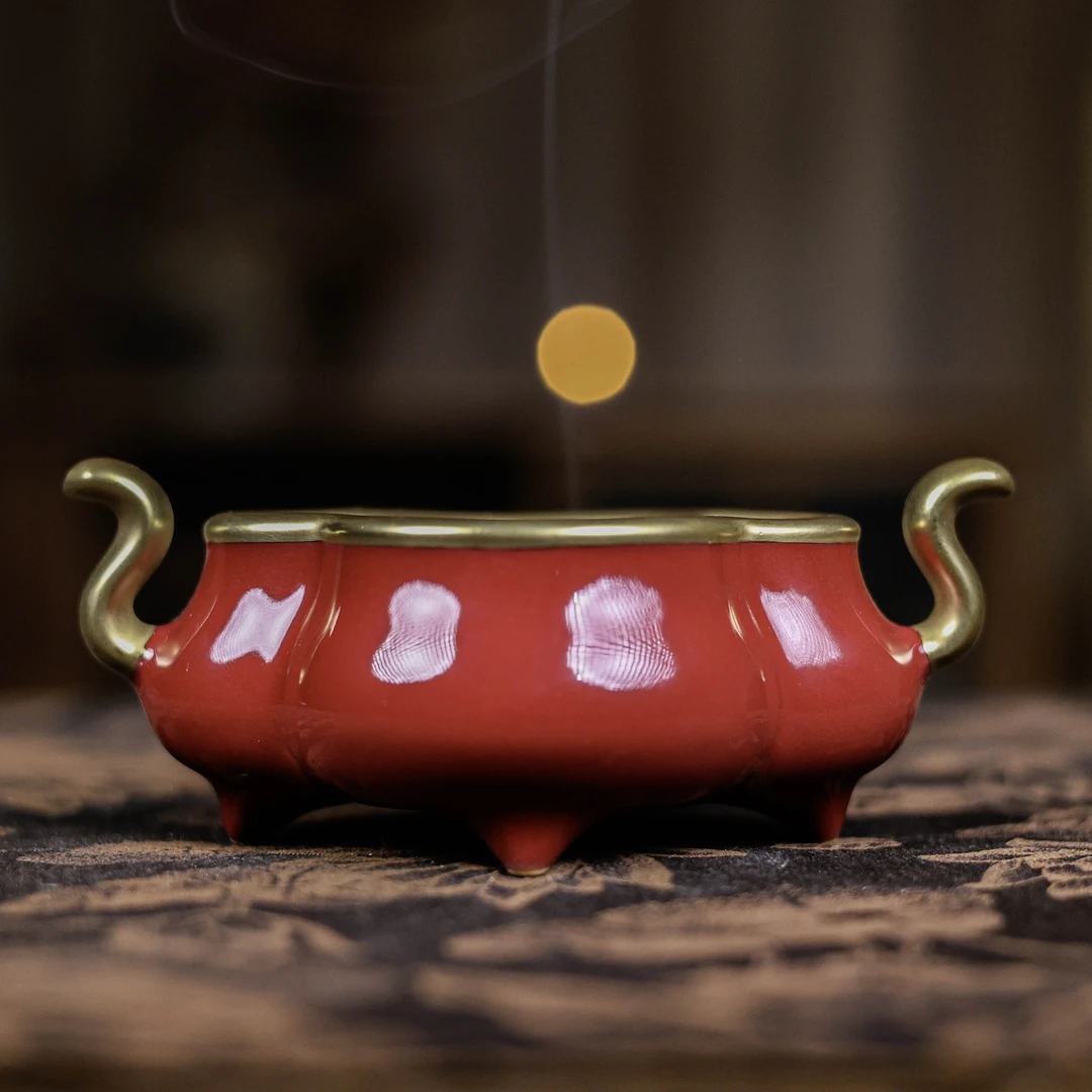 【悦生活】改理描金-华隐堂-双耳香炉（华隐S0852）