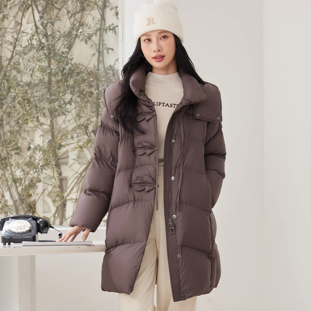 【小余专属】商场同款新品加厚气质连帽鸭绒服D0944009