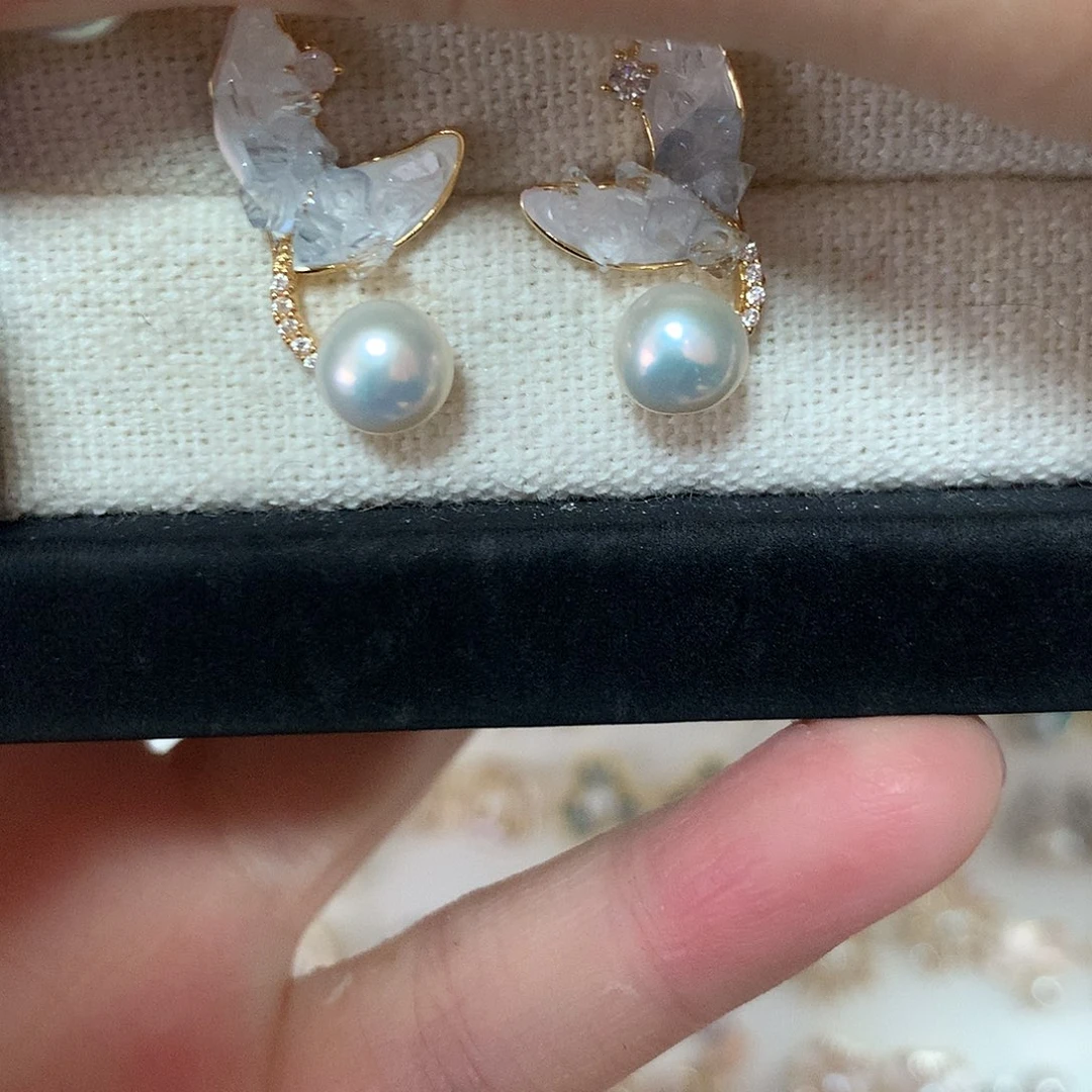 淡水珍珠耳饰合金