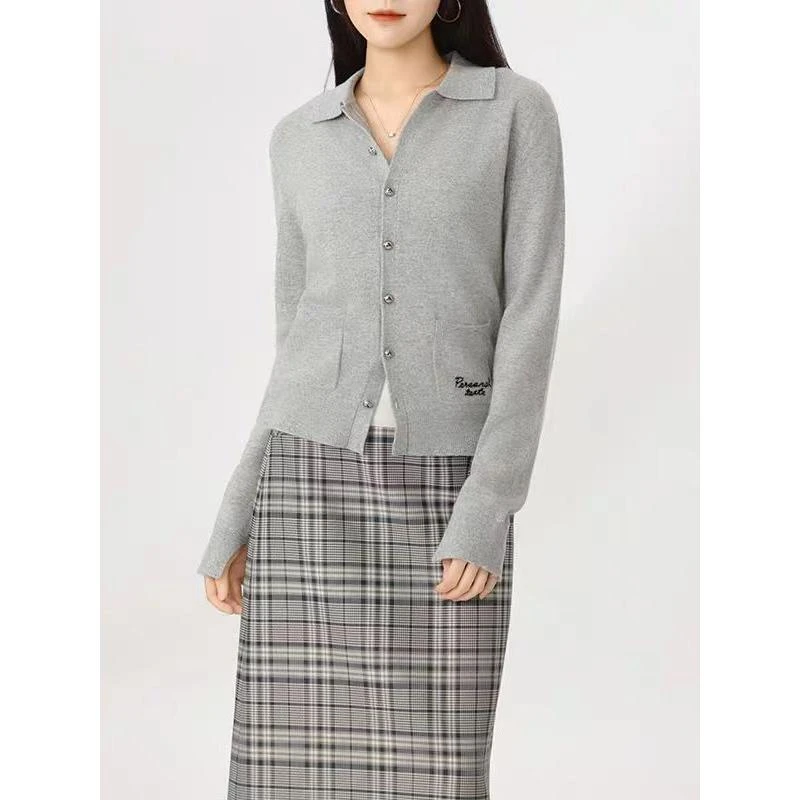 职业阿玛诗官方2025秋冬季新款时尚气质松弛感山羊绒针织开衫女