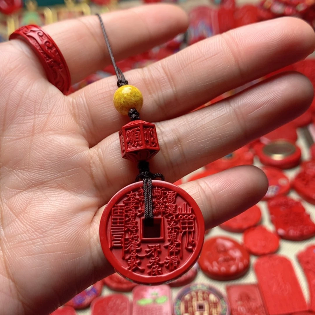 天然辰砂工艺品朱砂手机坠