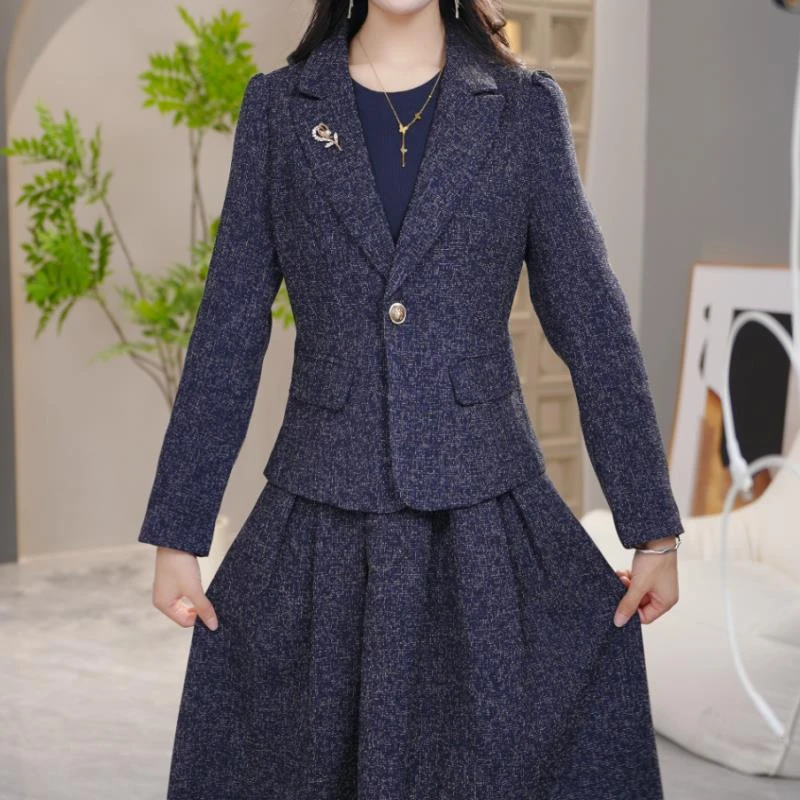 秋季新款套装裙韩版小香风两件套时尚优雅减龄洋气套装【SXA123】