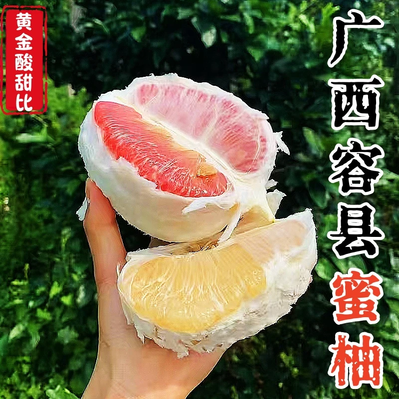 广西容县正宗蜜柚红心白心酸甜多汁应季水果包邮礼盒装现摘现发