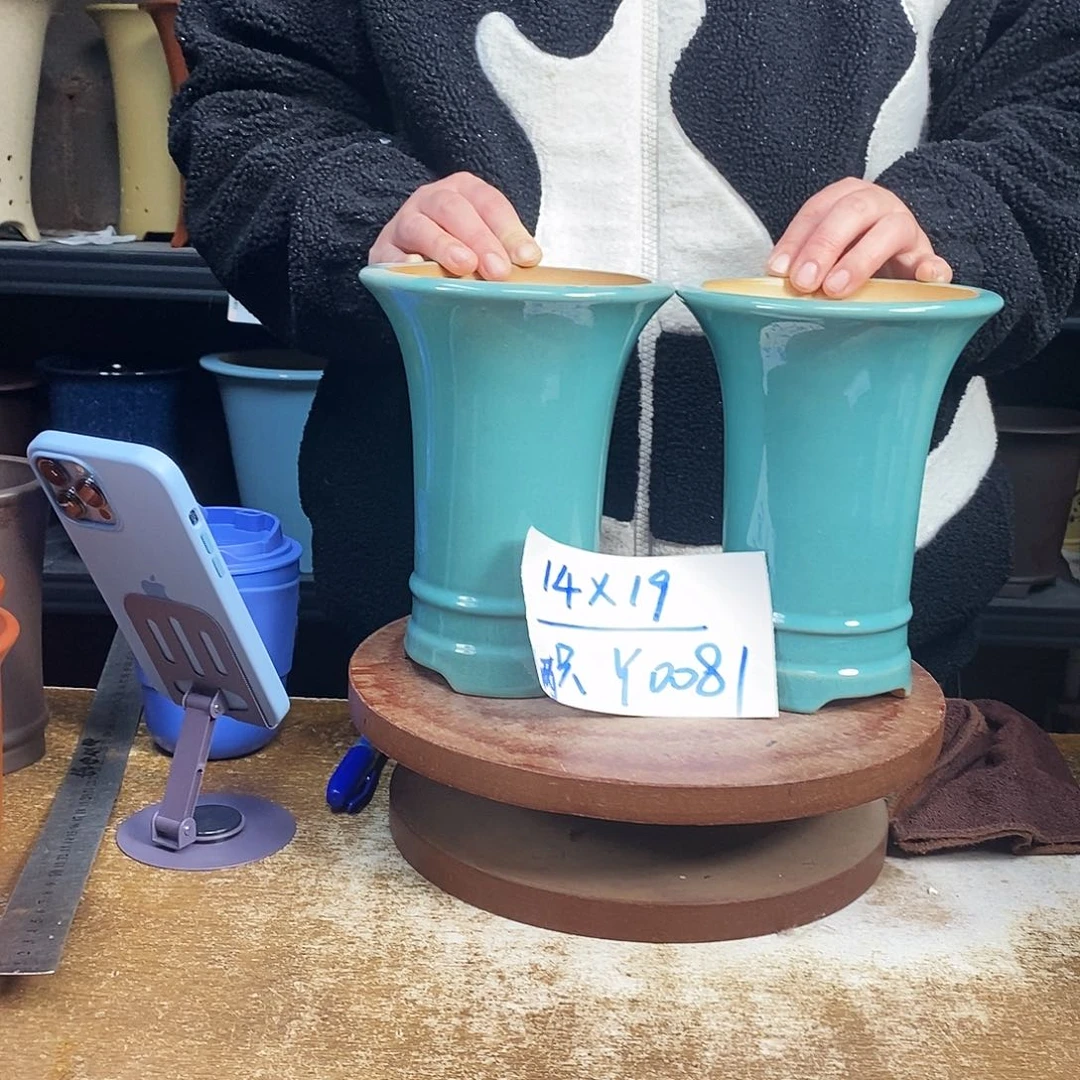 紫砂紫砂花盆两只Y0081