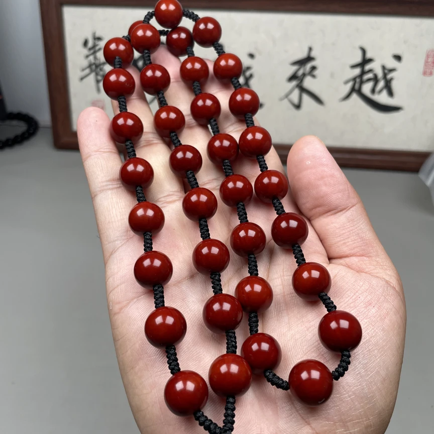 橄榄核铁核脖挂精品36颗老串回血