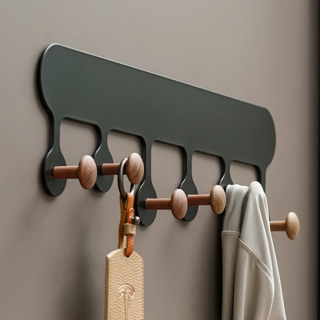 磁吸挂钩入户门后一排强力挂衣架挂衣钩防盗门上免打孔收纳置物架