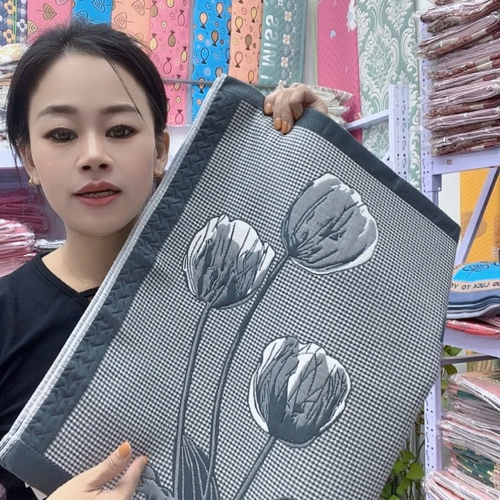 棉灰色郁金香纯棉
