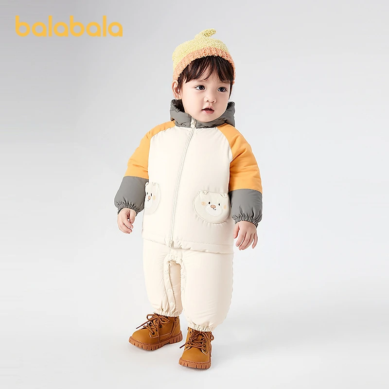 【商场同款】巴拉巴拉婴儿连体衣宝宝羽绒服冬蓬松时尚可爱萌趣保暖