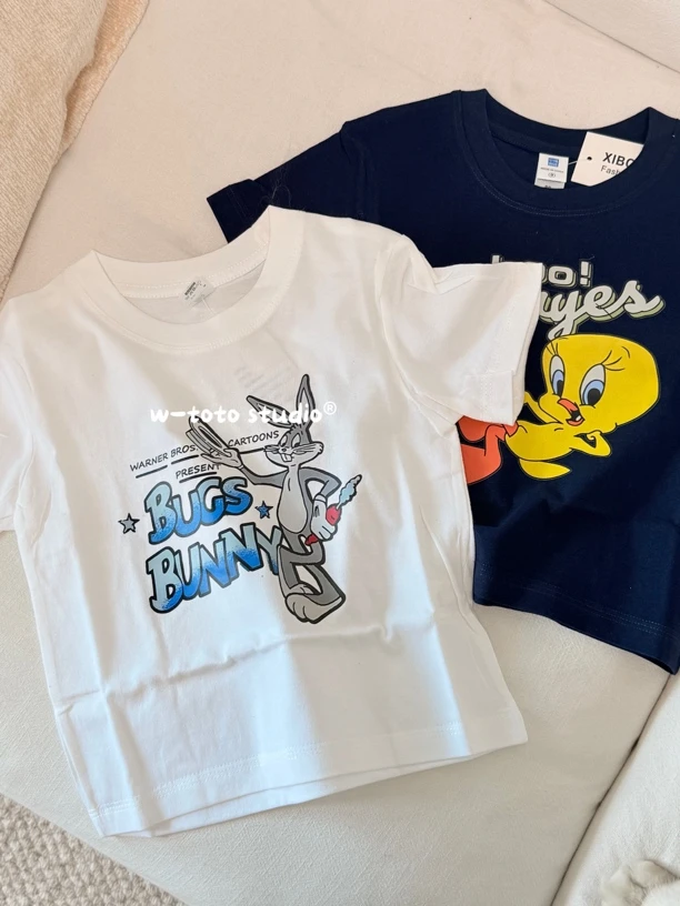 兔八哥系列｜2025 新款男童女童亲子短袖T恤纯棉短袖