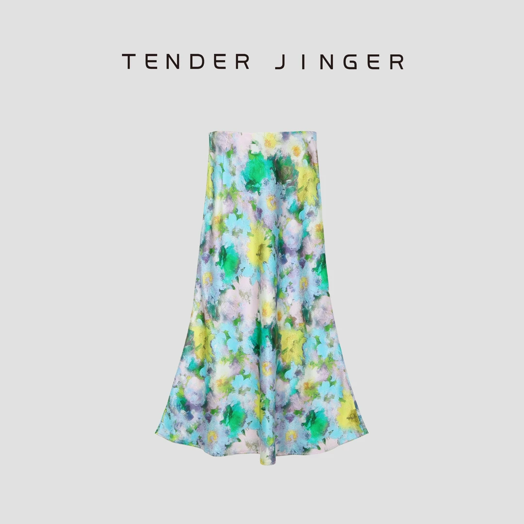 Tender Jinger松紧腰印花醋酸鱼尾裙T51SZS80302