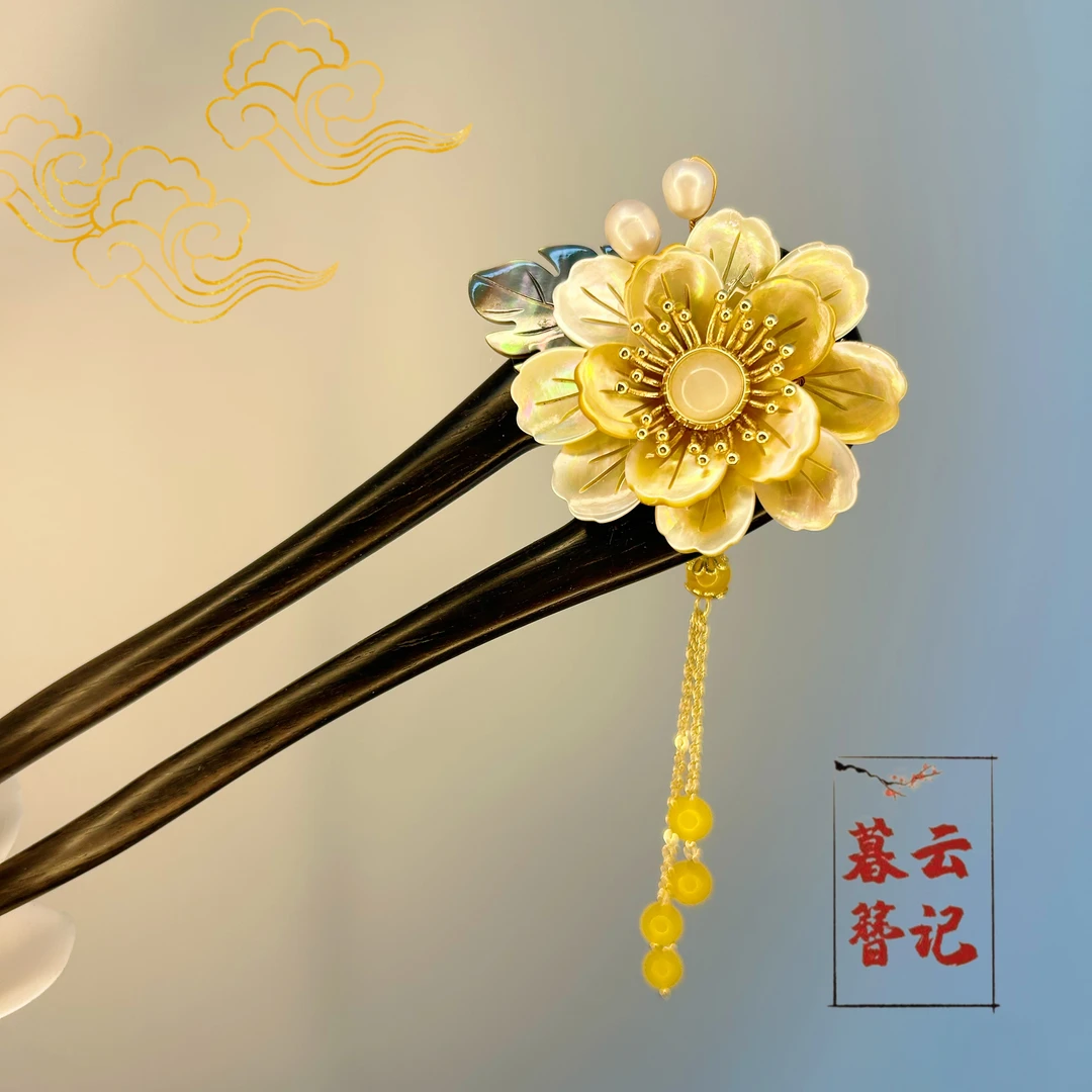 【富贵花开】16厘米原创设计木簪美学作品