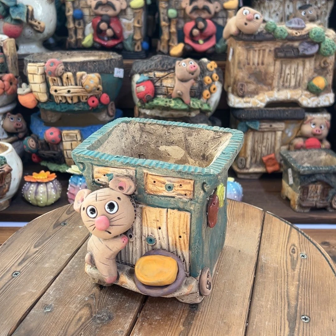 红陶嘻哈多肉花盆