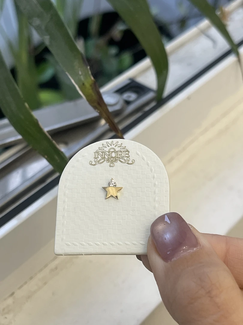 韩国14k金耳骨钉星星钻螺丝耳拧耳钉不过敏不掉色