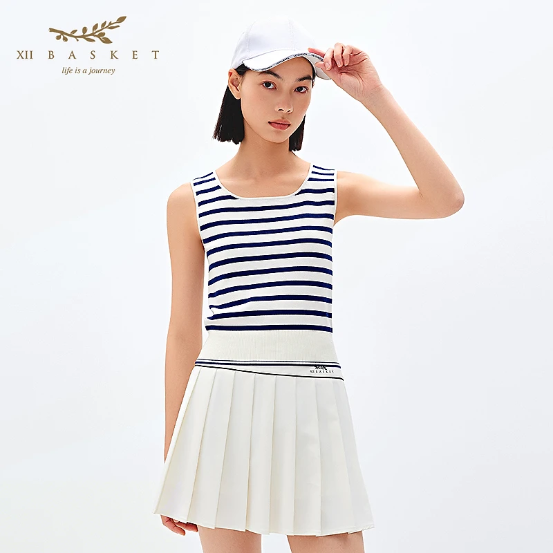 XII BASKET十二篮25夏新款经典条纹针织背心女7C35206220