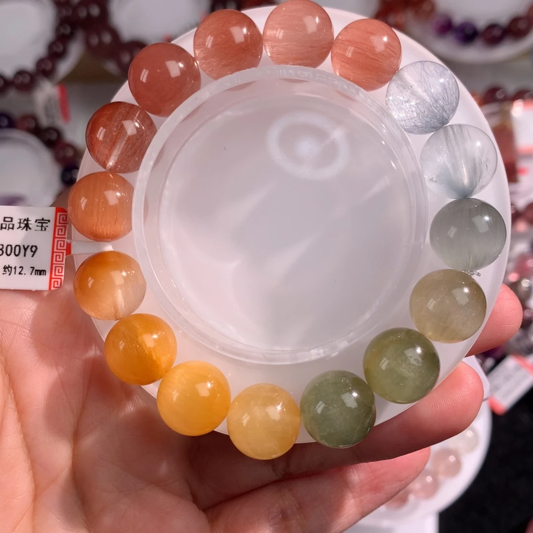 未镶嵌手链水晶渐变兔毛