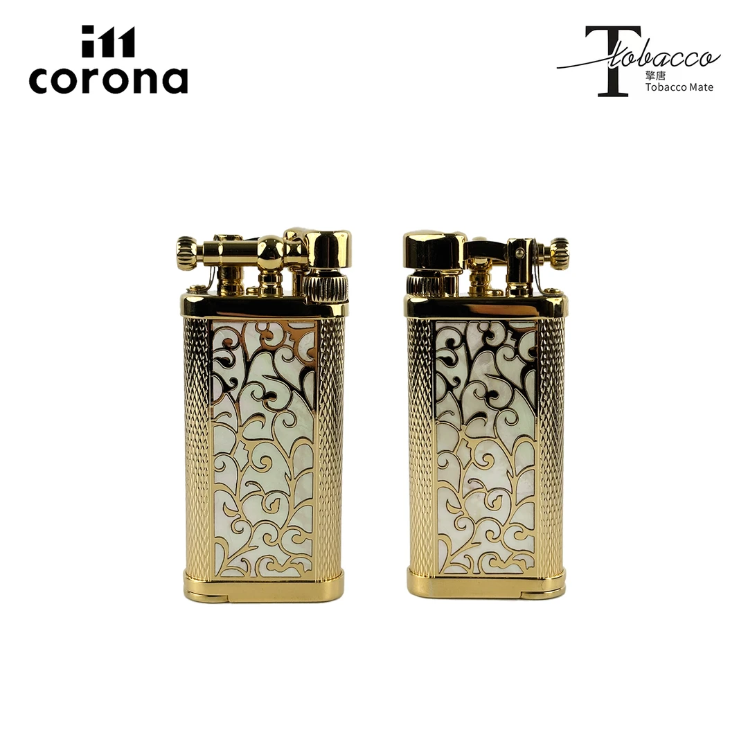 官方正品im corona皇冠烟斗专用打火机24K金电镀和纯银款贝母镶嵌