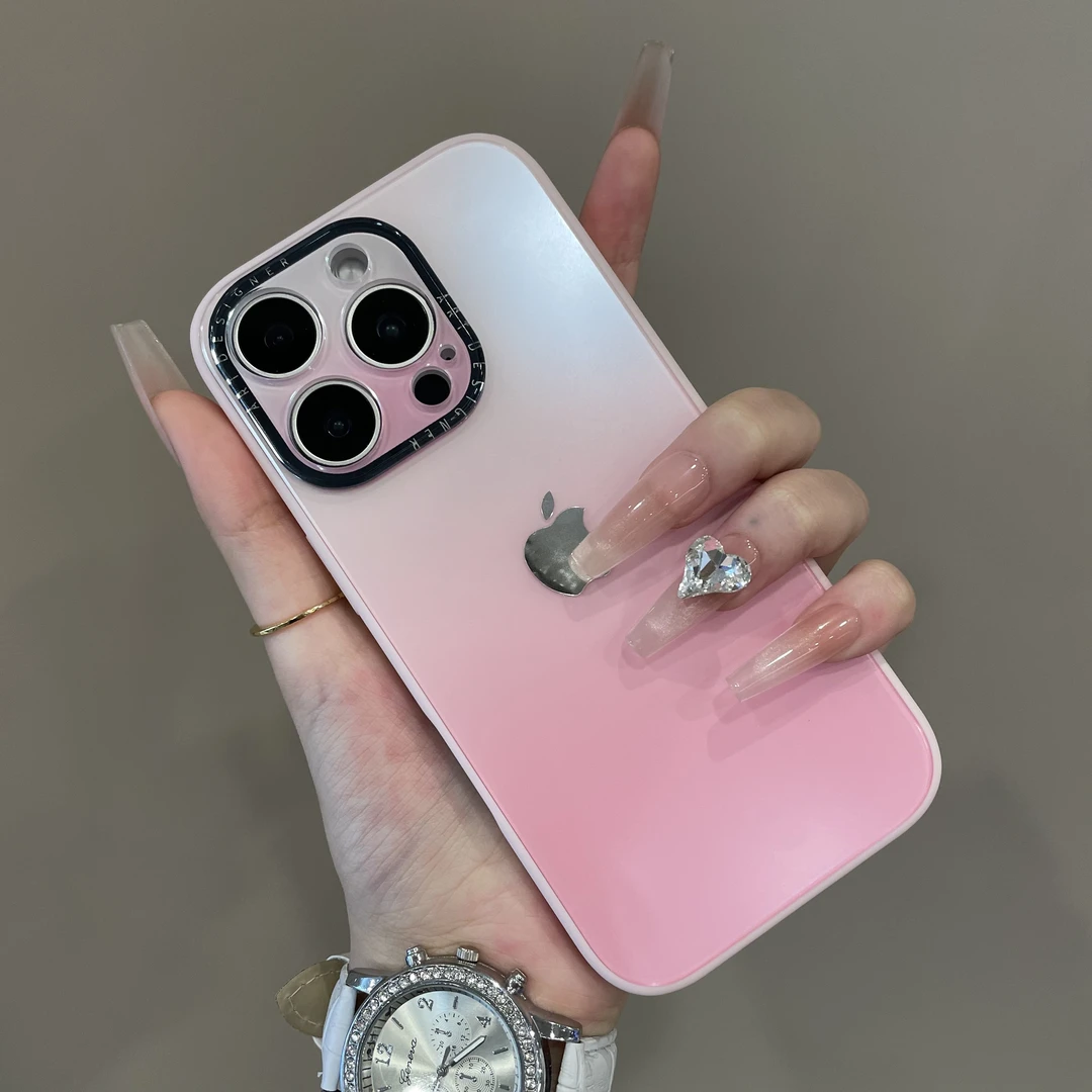 简约ins风渲染色磨砂适用17promax手机壳16情侣iPhone15保护14pro