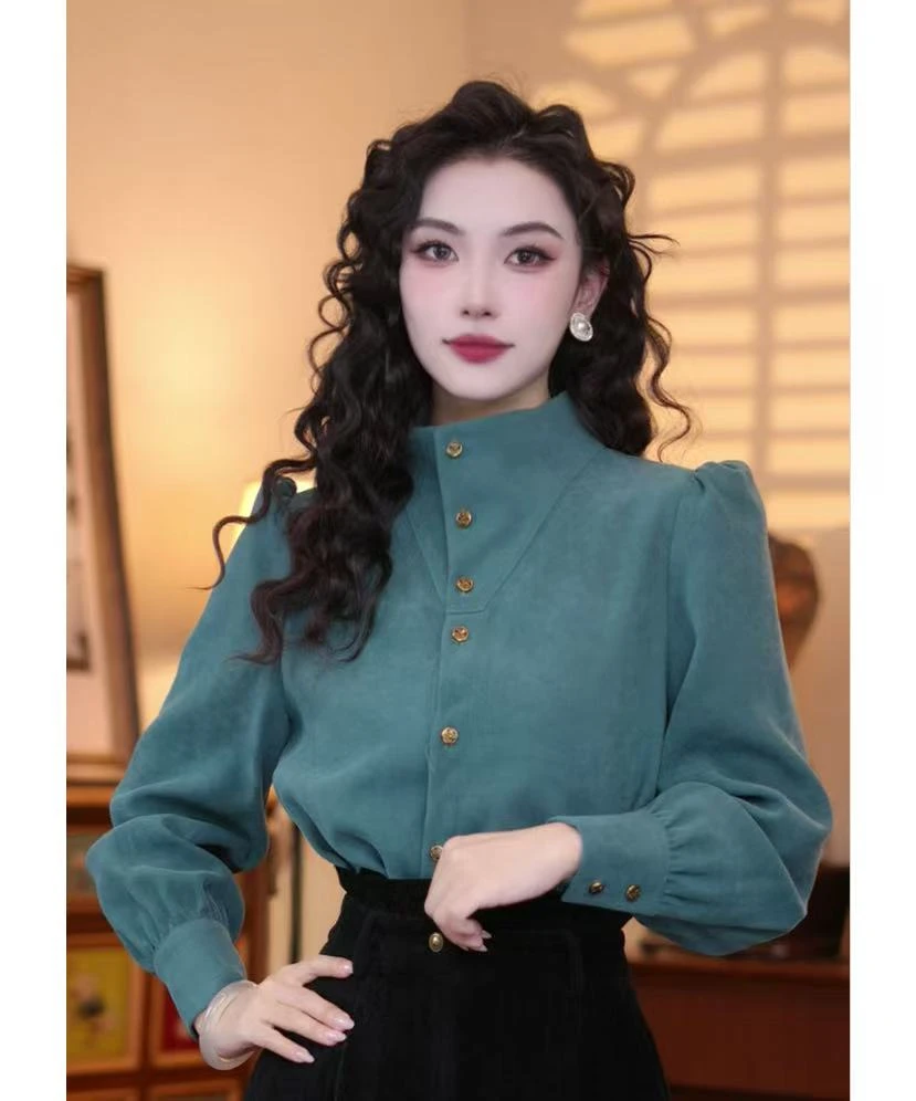 西西【奥菲莉亚】秋款设计感加厚衬衫上衣01188