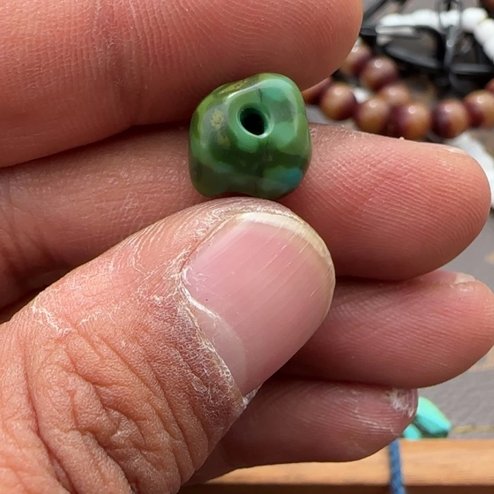 玻璃DIY藏弟出品，藏区老念珠配饰绿2