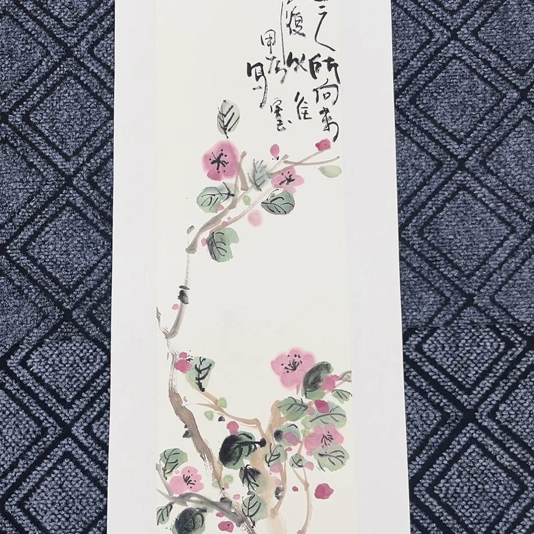国画三尺条花鸟作品