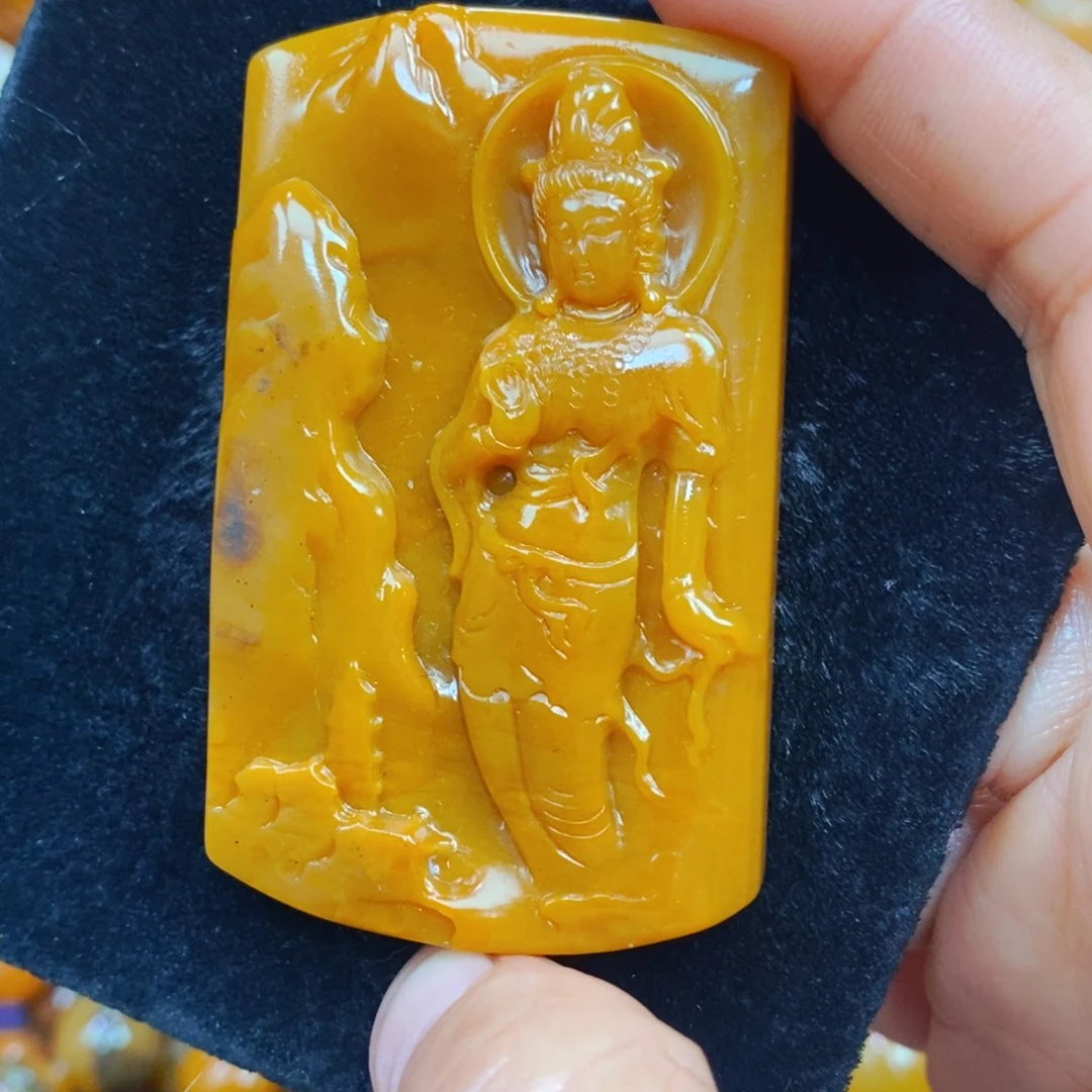 未镶嵌石英质玉（黄龙玉）吊坠(不含链)