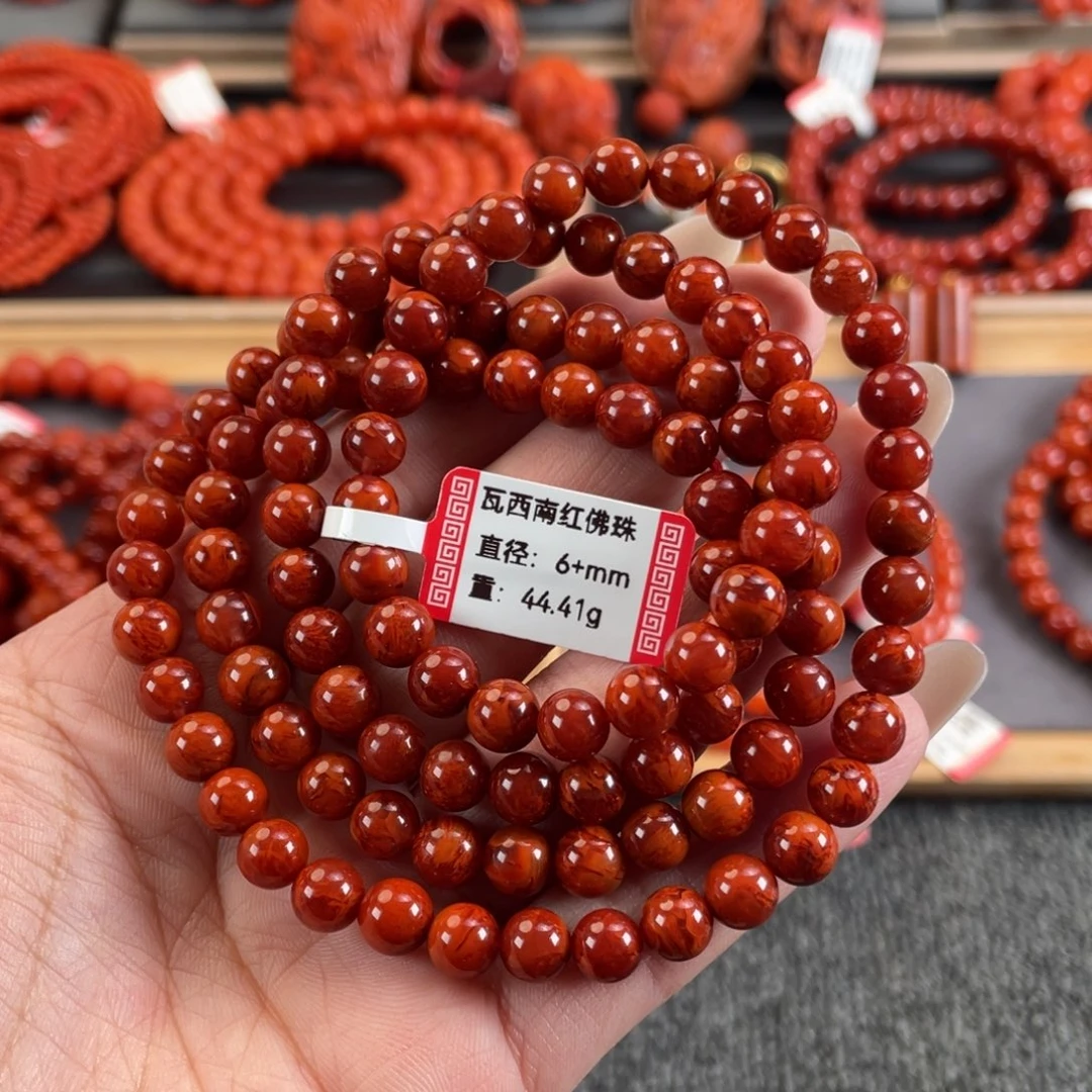 南红玛瑙未镶嵌6➕瓦西南红牛血红火焰纹多圈