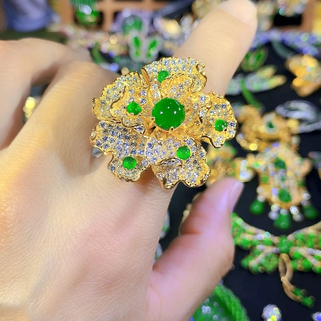 吊坠(不含链)银S925镶嵌翡翠