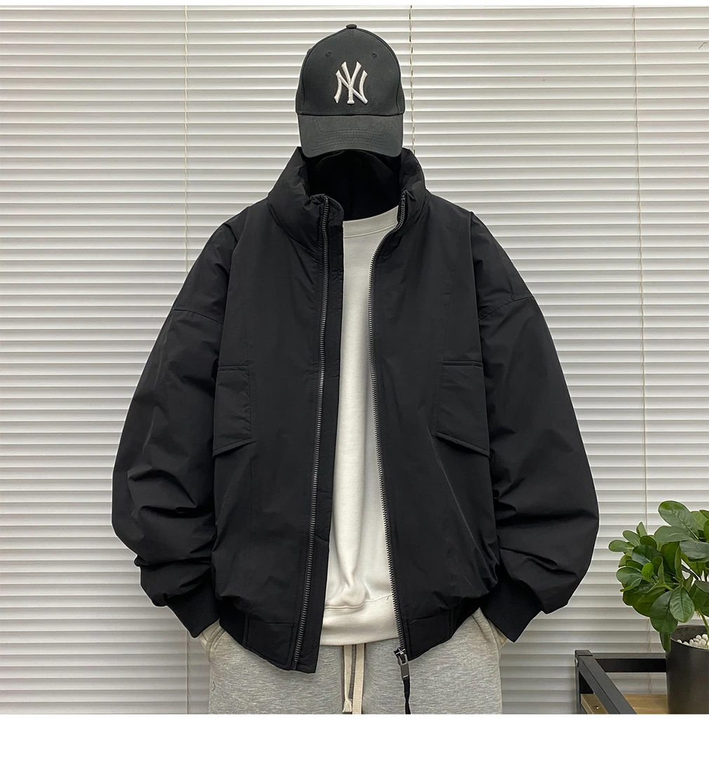 2025冬季新款男士立领羽绒服外套加厚保暖日系宽松痞帅工装上衣潮