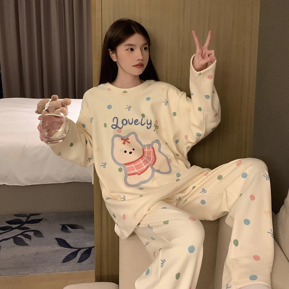 德绒睡衣女生秋冬季长袖长裤保暖2025年新款爆款家居服套装可外出