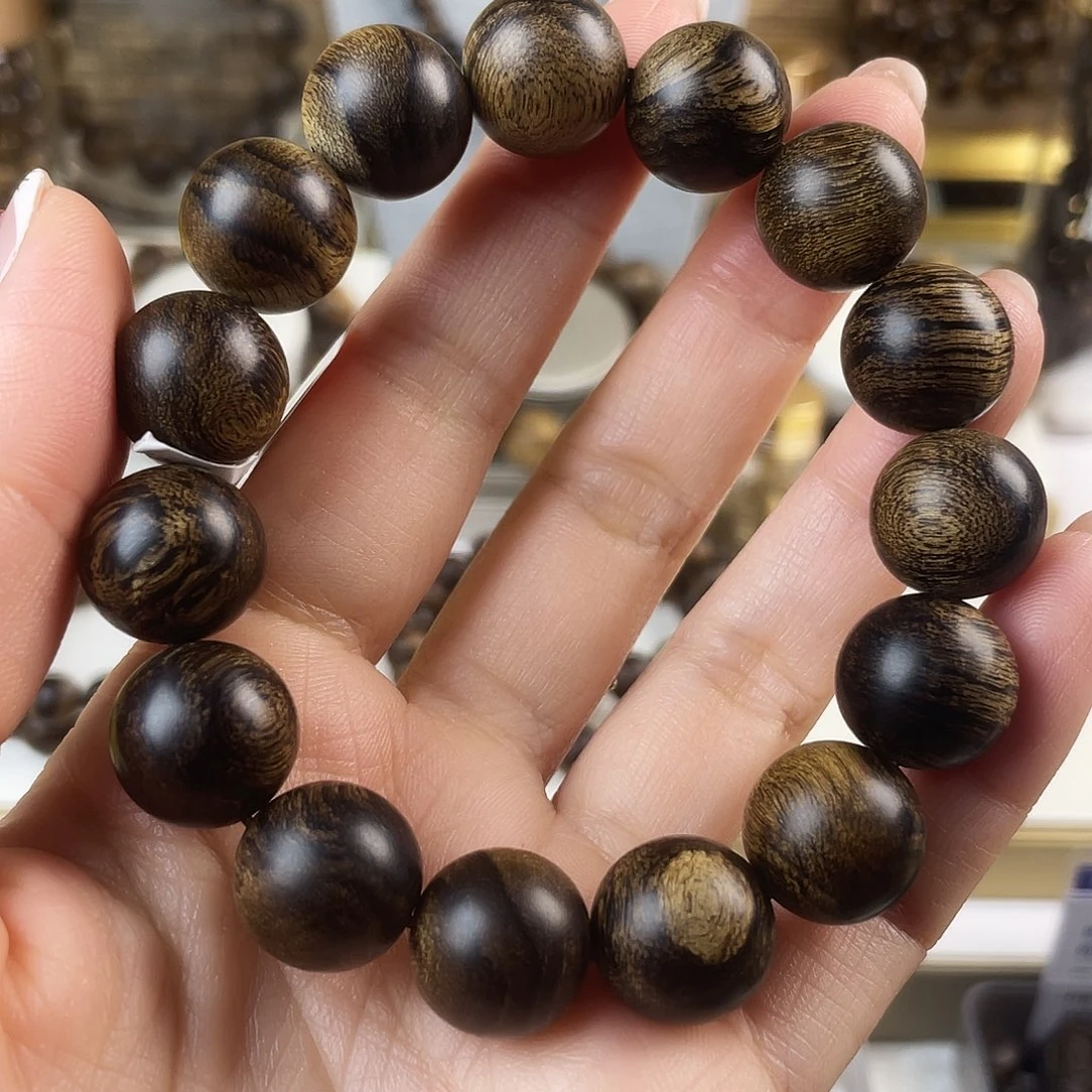 手串沉香越南芽庄老白棋窖藏古董玉化瘤疤虎斑1.4