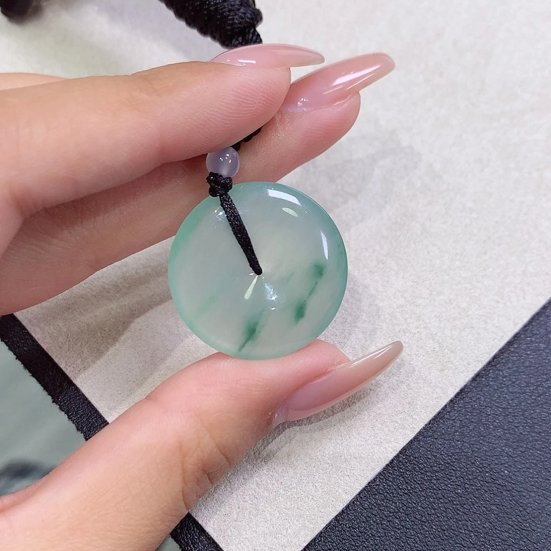 翡翠18K金镶嵌吊坠(不含链)24.6-4.4