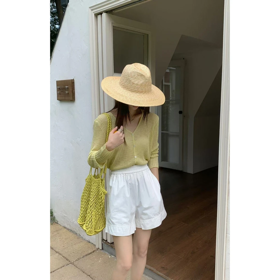 闰熙5-简约百搭休闲宽松纯色女士短裤#1236
