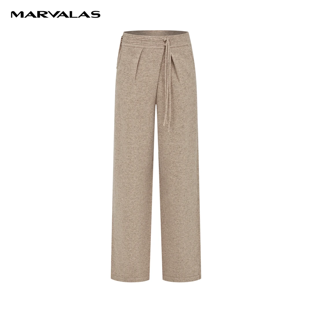 【小北专属】曼德诗2025绵羊毛牦牛绒混纺休闲裤M106307047-1