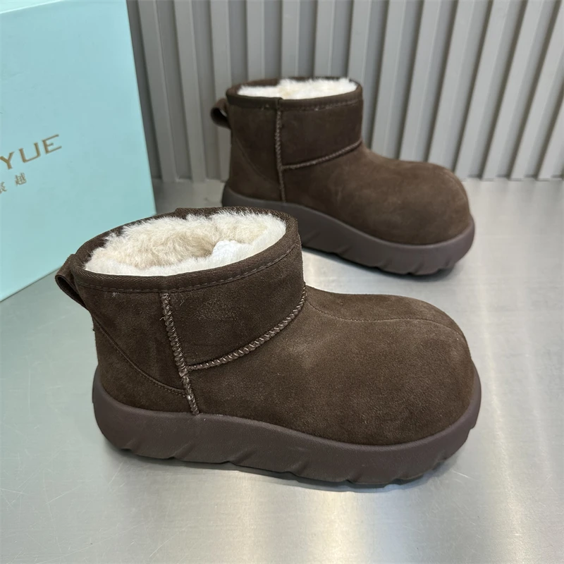 女士休闲百搭保暖时尚雪地靴棉鞋加厚加绒秋冬冬季短筒卡皮巴拉鞋