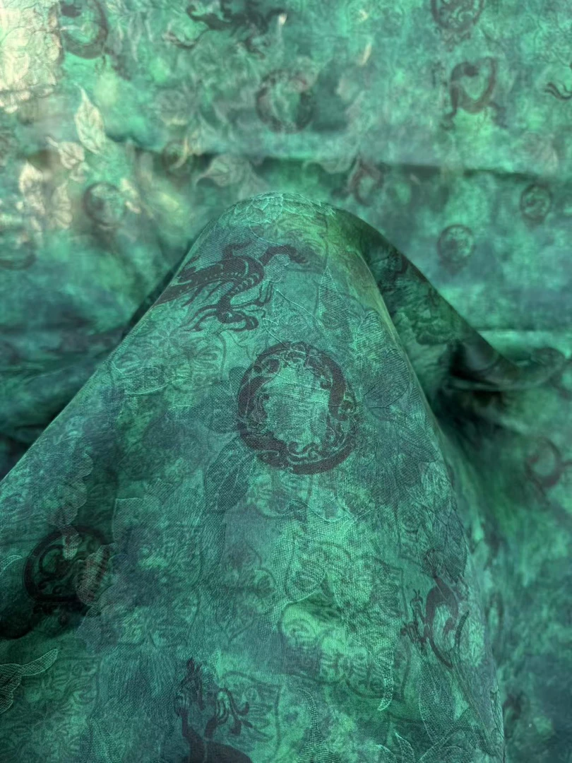 【小龙纹】114门幅26姆米莨纱裁剪不退换